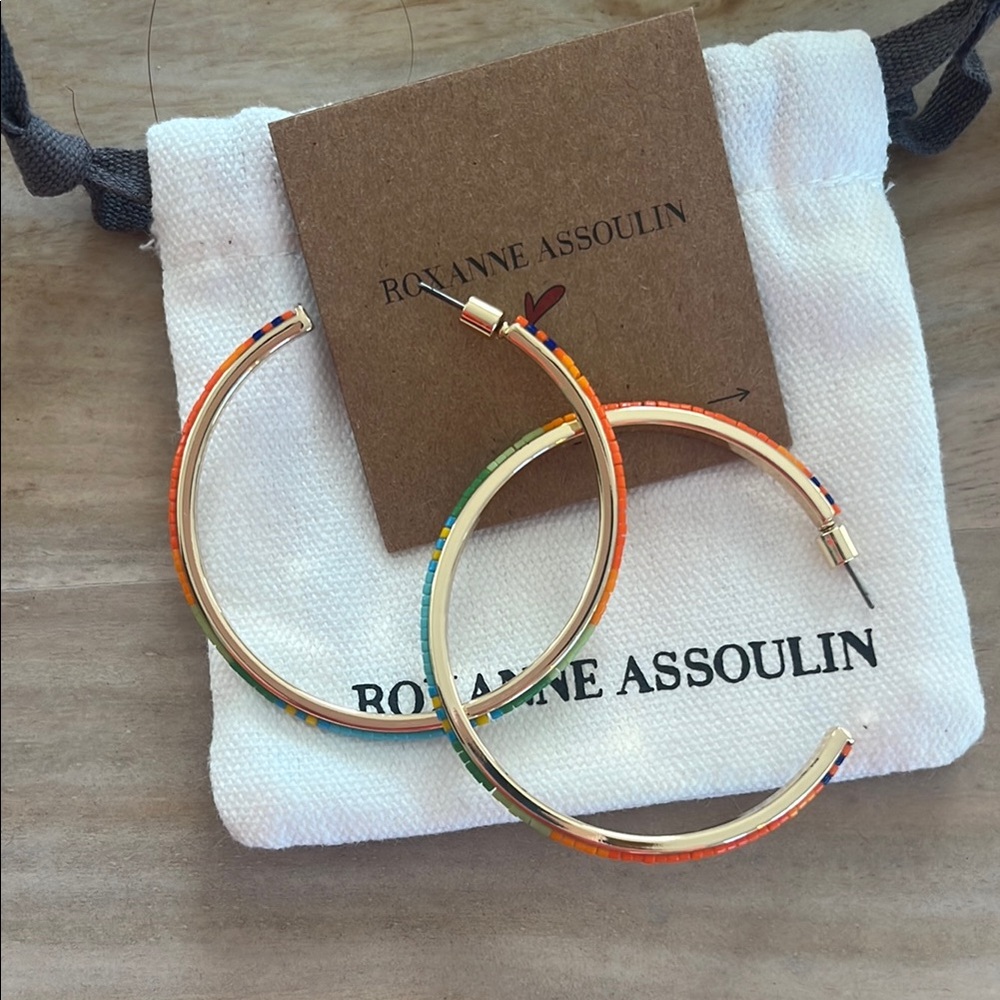 Roxanne Assoulin rainbow hoop earrings Never Worn